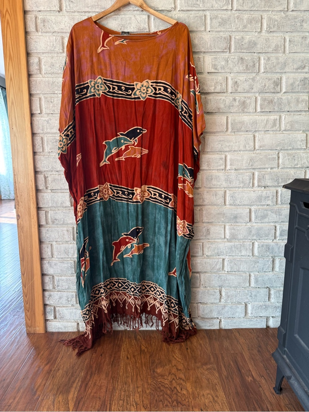 Bohemian Dolphin Print Maxi Dress - Multicolor